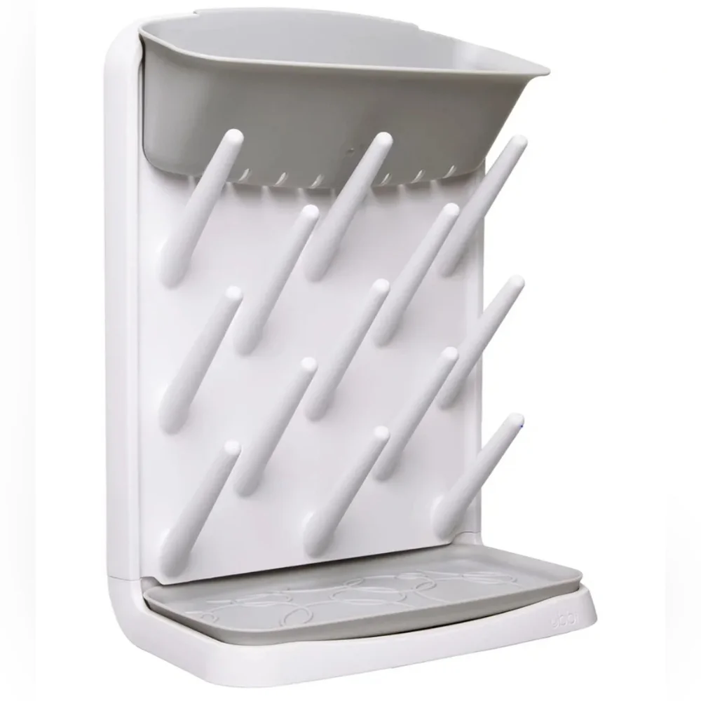 Gray and White Bottle Drying Rack